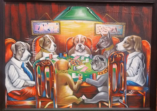 Pintura perros jugando al poker